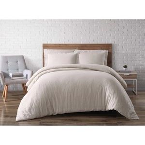 Brooklyn Loom 100% flax linen queen duvet set - natural